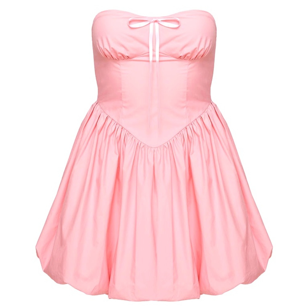 MELAINA BUBBLE HEM MINI DRESS PINK